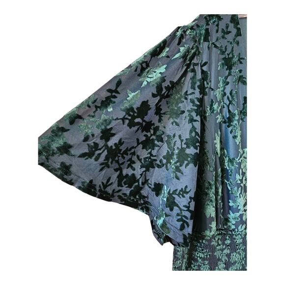 BALTIC BORN Women 3X Veronica Maxi Dress Green Velvet Burnout Smocked Waist NEW - Picture 6 of 12